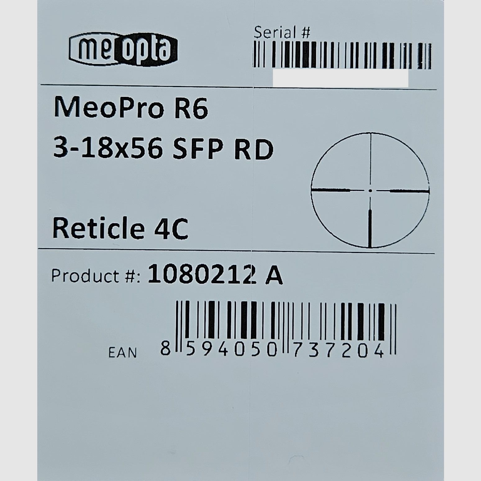 Zielfernrohr Meopta MeoPro R6 3-18x56 RD SFP Absehen 4C mit Leuchtpunkt - Neuware vom Fachhandel -