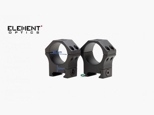 ELEMENT Picatinny-Ringe niedrig 30 mm Höhe 22 mm 54009