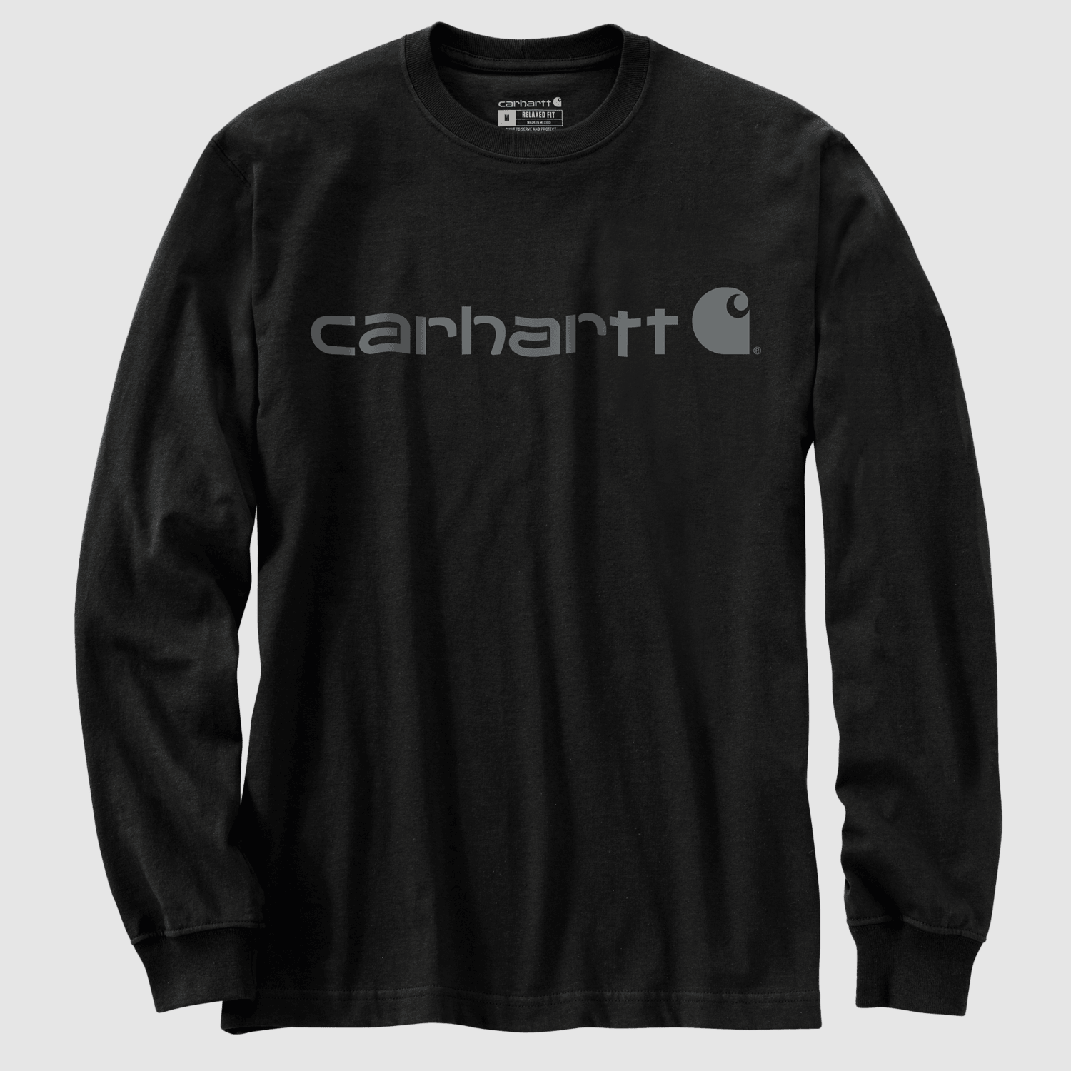 Carhartt Dearborn Relaxed LS Logo T-Shirt Men Black/Gray XL