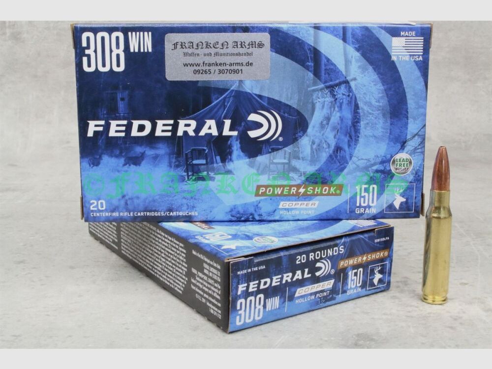 Federal Power Shok .308 Win Copper HP 150gr. 9.7g 20 pieces tiered price