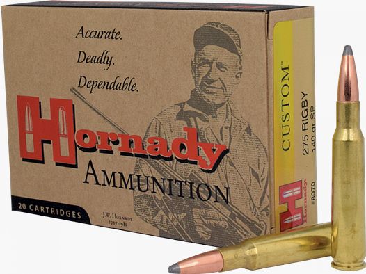 Hornady Custom .275 H.V. Rigby InterLock 140 grs Büchsenpatronen