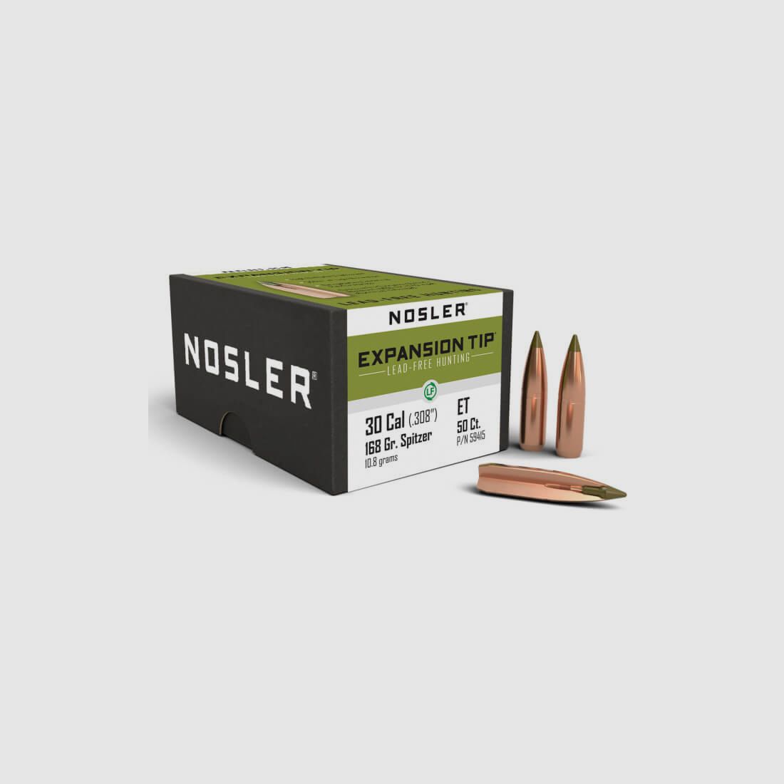 NOSLER E-TIP BLEIFREIE JAGDGESCHOSSE - .30 , 168gr.