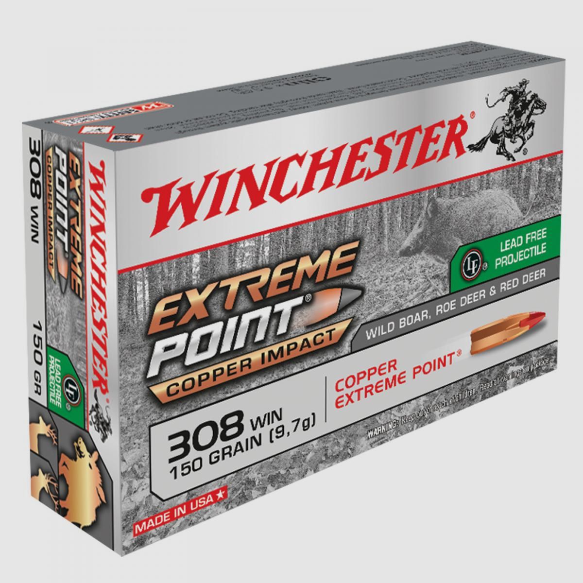 Winchester Extreme Point Copper Impact .308 Win. 150GR Copper Extreme Point 20 Patronen