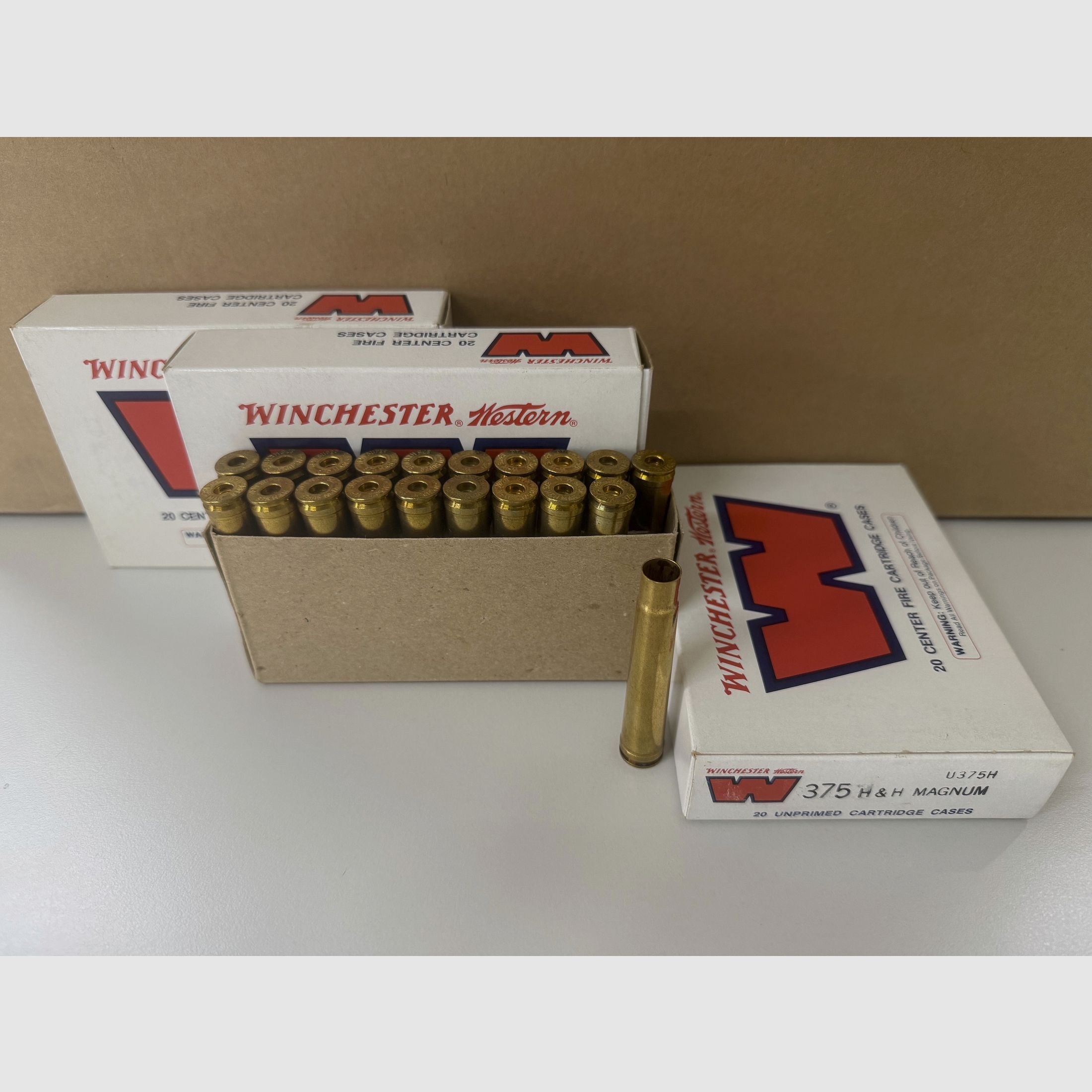 .375 H&H - 60 als nieuw gebruikte cases uit één partij in de originele verpakking, afbeelding 1 van 5
