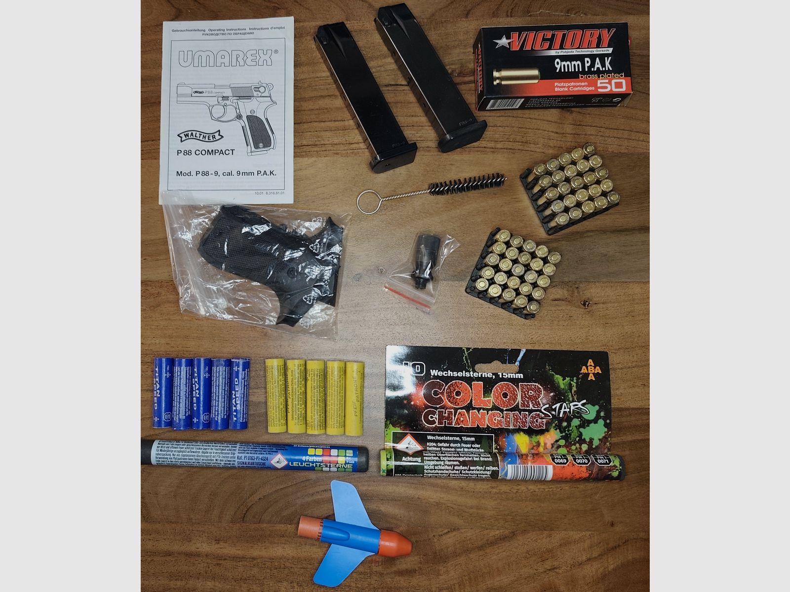 Walther P88 Compact Nickel PTB 764 Silvester-set ver.Pyro+50 schoten munitie