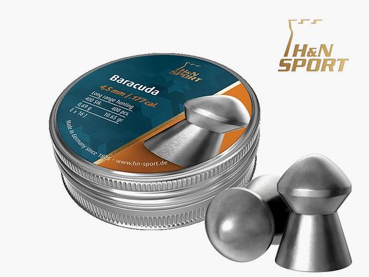 400 StĂĽck Diabolo H N BARACUDA extra heavy, Rundkopf, glatt, 0,69 g, Kal. 4,50 mm