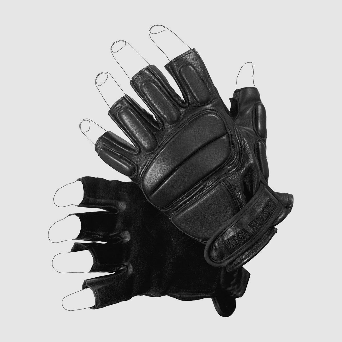 VEGA HOLSTER – “HALF ARMOUR” OPERATIVE LEATHER GLOVES – HALF FINGERS