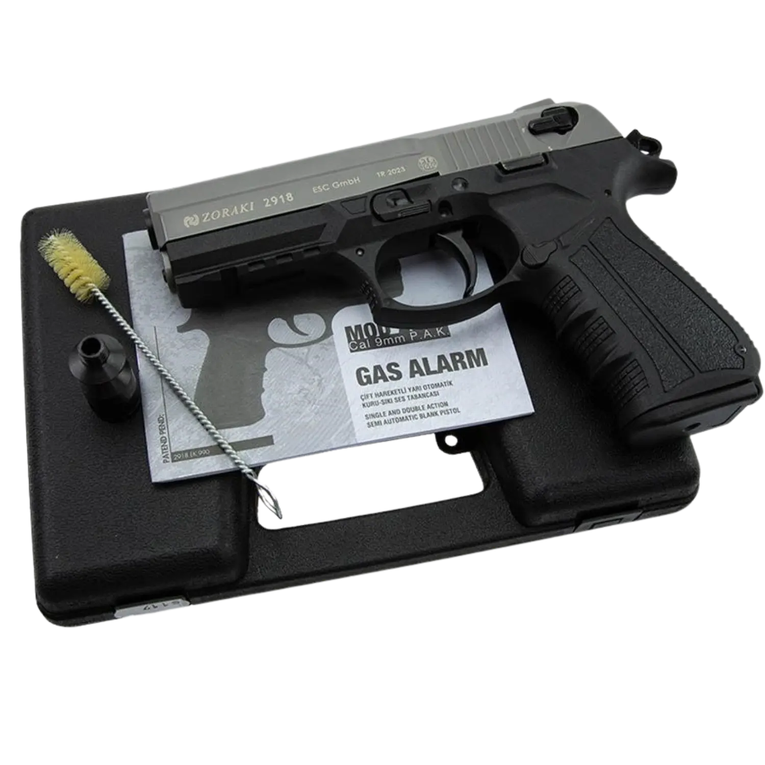 Zoraki 2918 pistolet à blanc titane calibre 9mm P.A.K., image 6 sur 6
