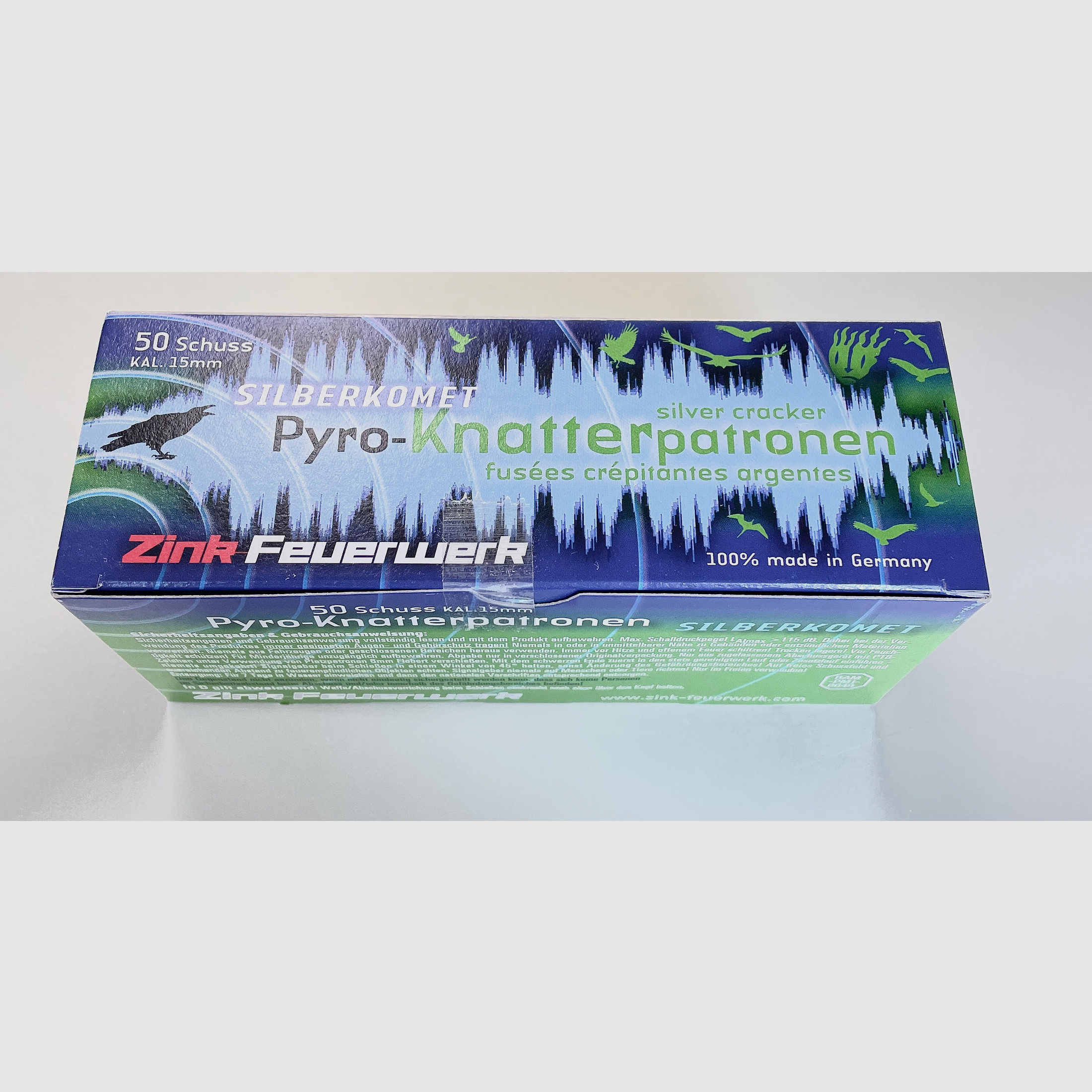 ZINK Fuochi d'artificio Pyro-Knatterpatronen Silver Comet Cal.15mm 50 colpi
