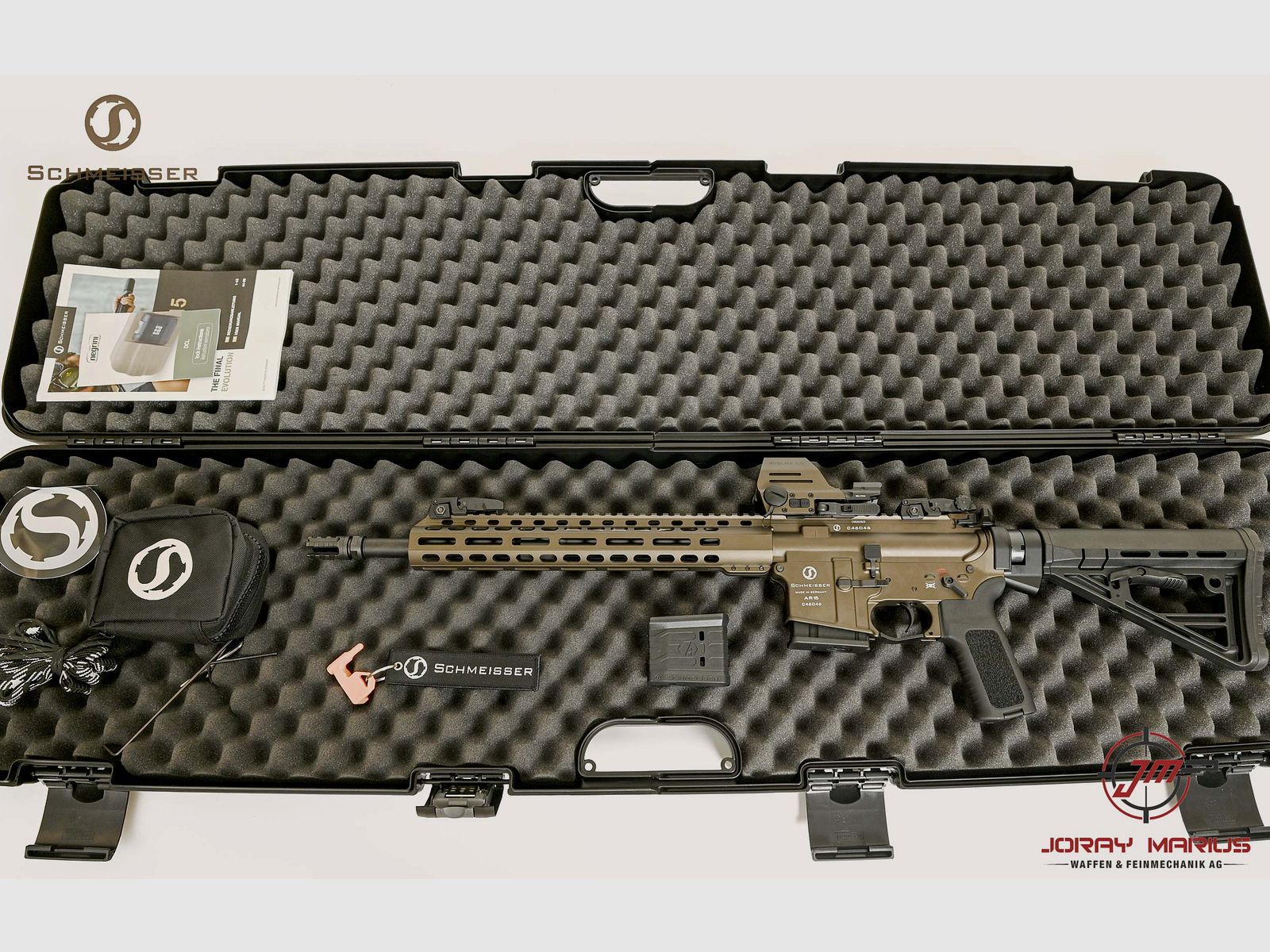 Schmeisser M4FL semiautomatico .223 Rem 14.5" bronzo incluso Falke LE, immagine 3 di 3