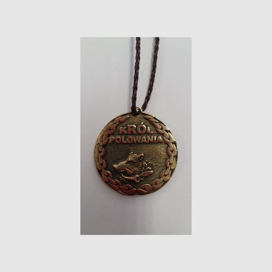 Jachtmedaille koning van de jacht, diameter 52 mm, wild zwijn
