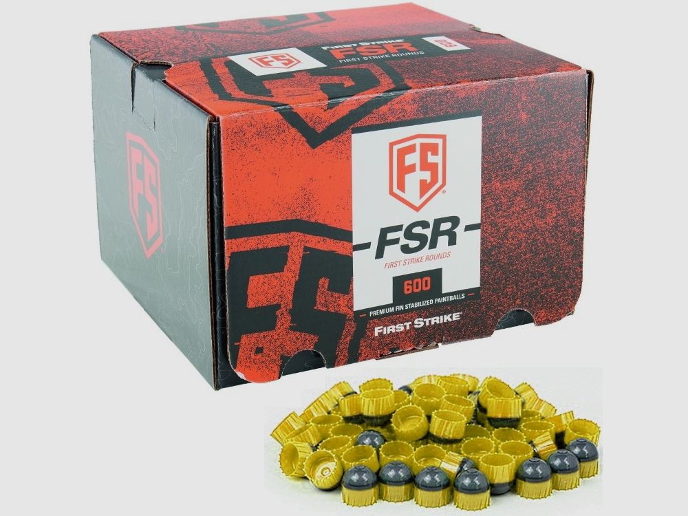First Strike Paintballs 600 shots box (gray / yellow)