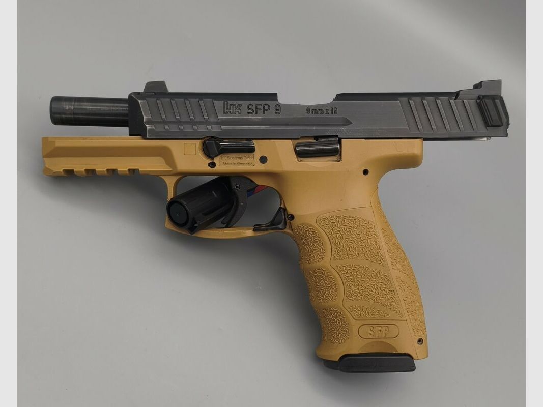 Heckler & Koch SFP9 RAL8000 Sandfarben mit Tritiumvisierung 9mmLuger