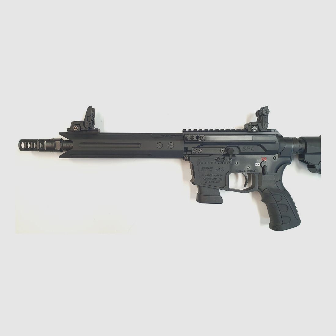GWMH AG Semi-Automatic Rifle GWMH SPC-SPORTER A4 10" (SWISS PISTOL CARBINE) BLACK Cal..45ACP AR15 Glock Magazine