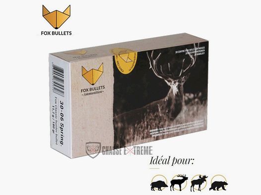 20 Cartuchos FOX BULLETS Cal 30-06 Sprg 180Gr Fox Classic Hunter
