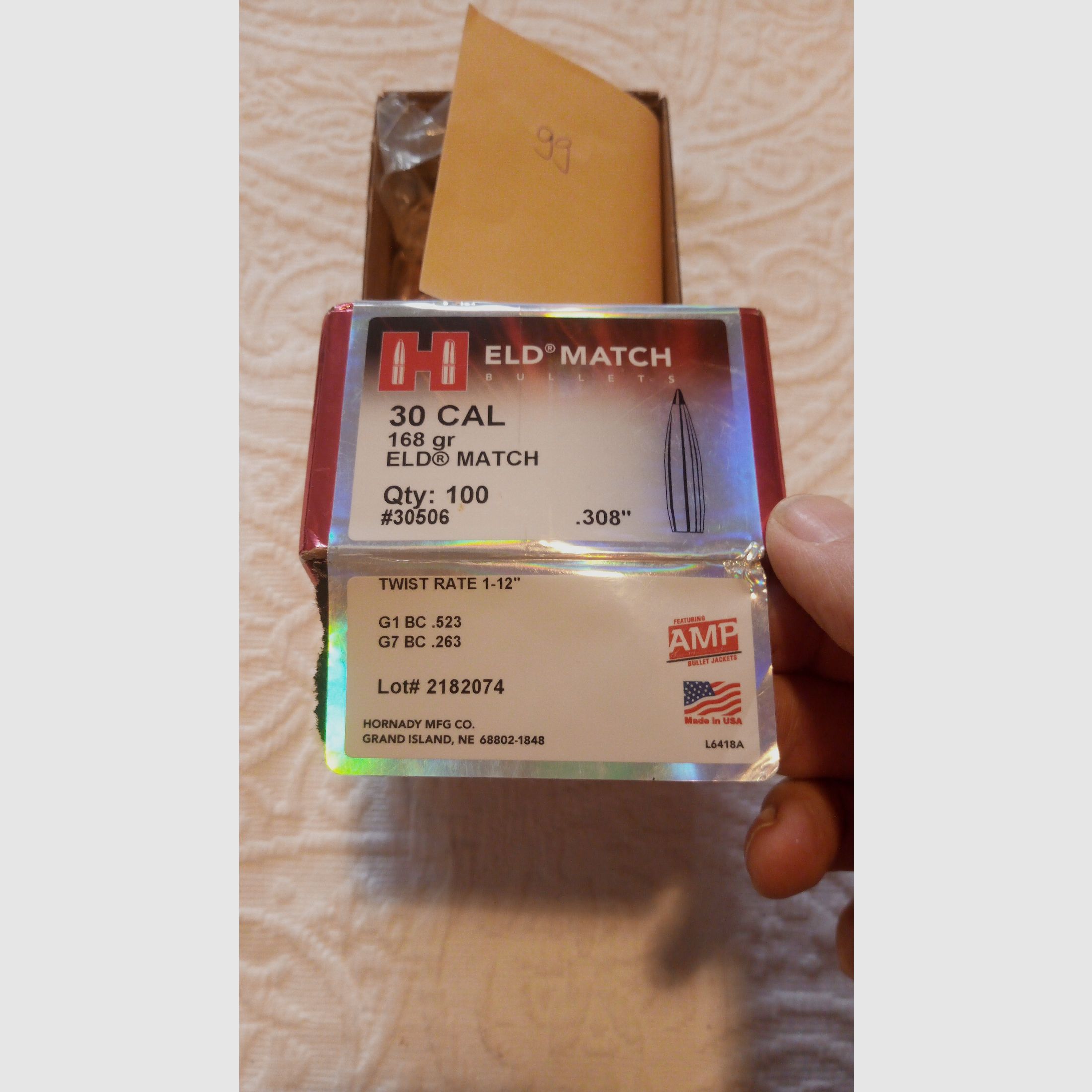 99 Hornady ELD-Match .308 / .30 cal 168 gr Geschosse