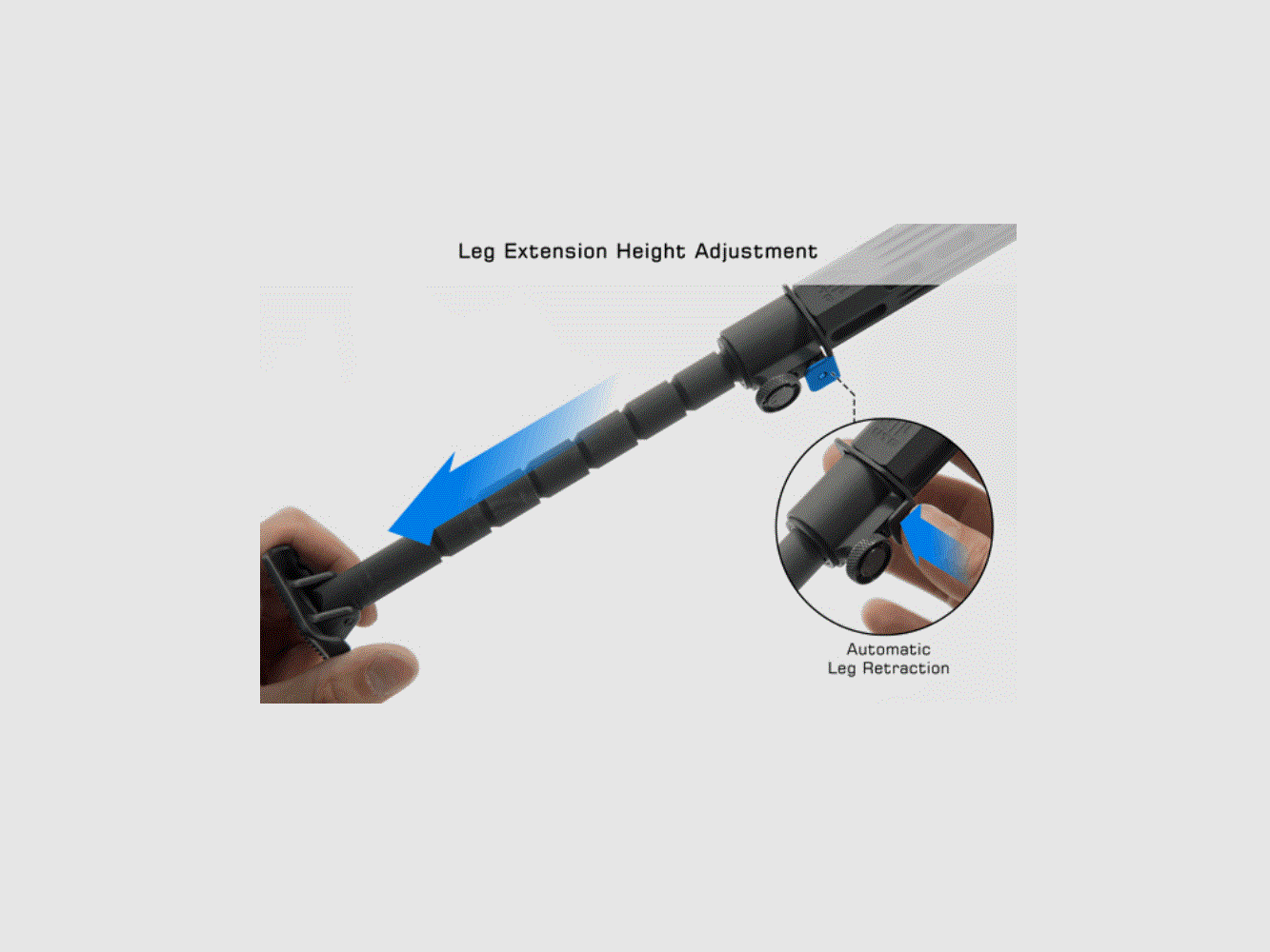 UTG Big Bore Volledige Stabiliteit Bipod, 9″-14″ Middenhoogte