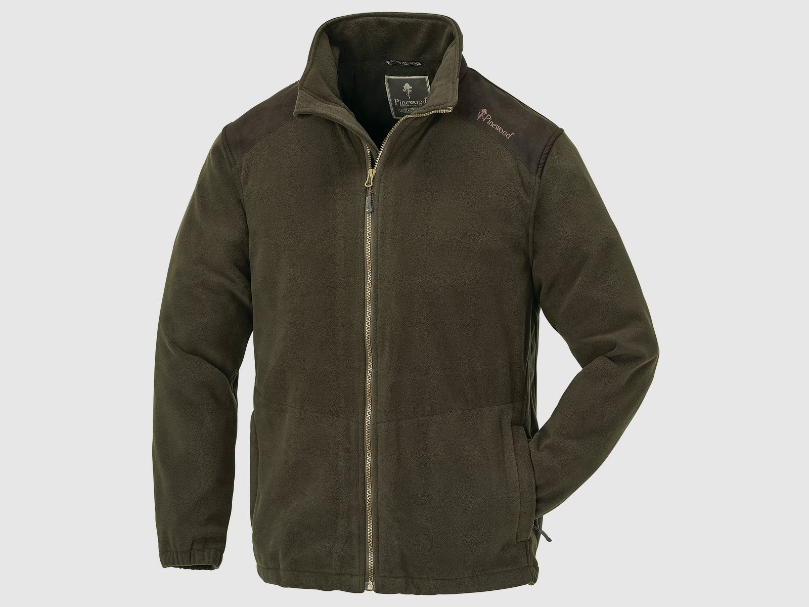 Pinewood Fleecejacke Retriever dunkeloliv/Wildlederbraun