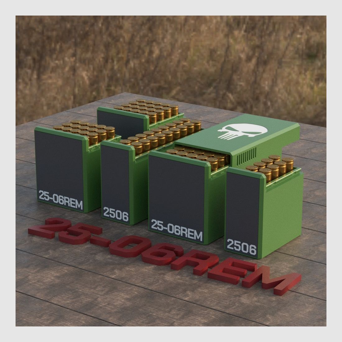 Filamelt Munitionsbox / Ammo Box .25-06 Remington – Patronenbox für 50 Schuss, Made in Germany