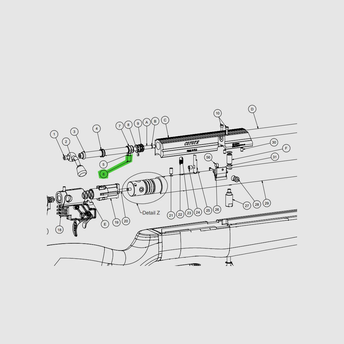 Spannstift fĂĽr Pressluftgewehr Gamo Coyote, Ersatzteil