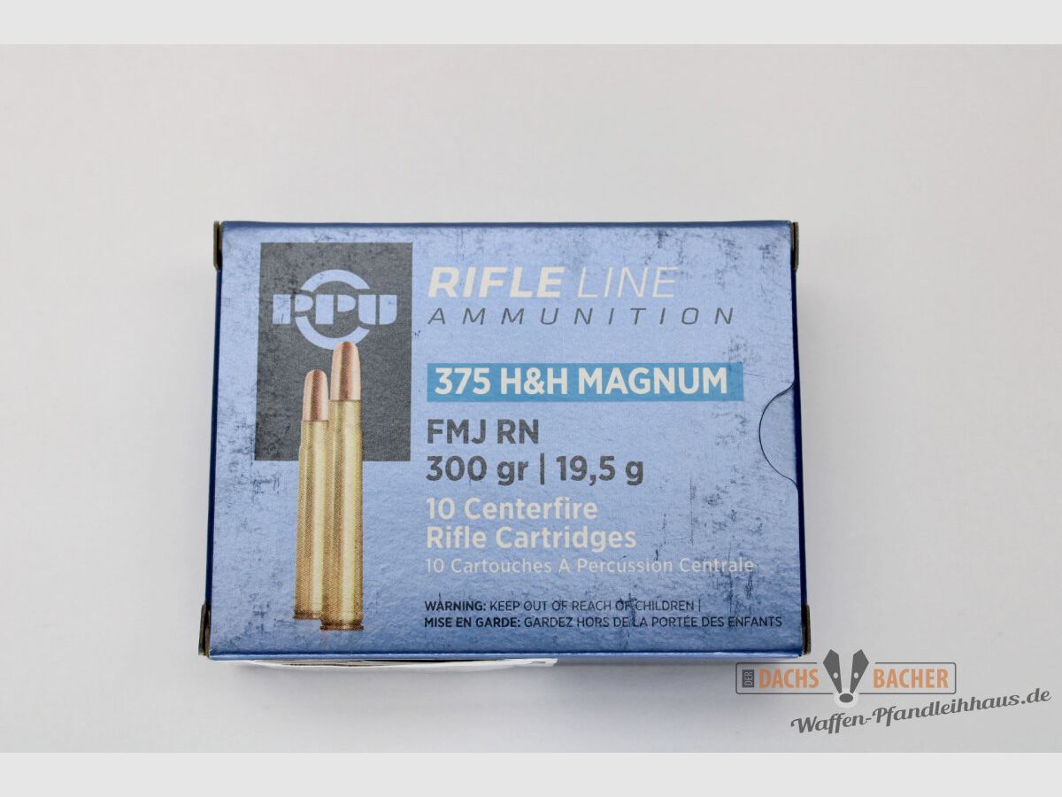 PPU Privi Partizan .375 H&H 19,5g/300gr FMJ RN Częściowa osłona 10 Strzałów