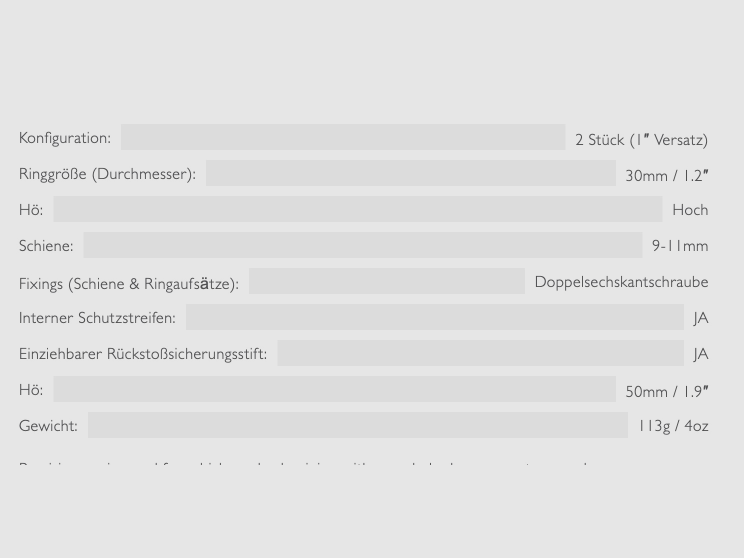 HAWKE 22122 Ringmontage 30 mm Hoch 1 Zoll Versatzgröße 9-11 mm