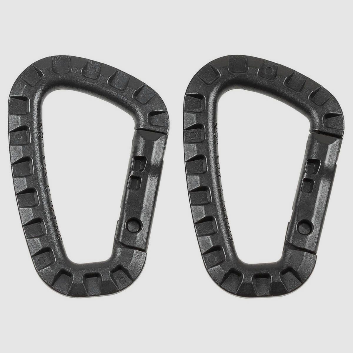 MFH Karabiner Kunststoff, 2er Pack - Schwarz