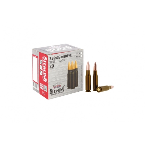 Amunicja Sterling FMJ STEEL 123 gr kal. 7,62x39 mm op: 20 szt nr partii: STR25D056001