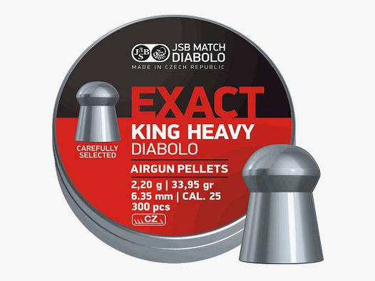 JSB Exact King Heavy .25 – 33.95 Grain 6.35 mm / 300 pcs.