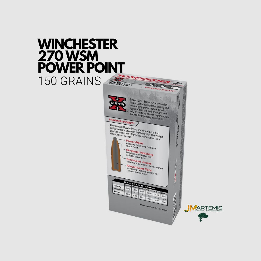 Patronen WINCHESTER 270WSM POWER POINT 150GR, Bild 1 von 4