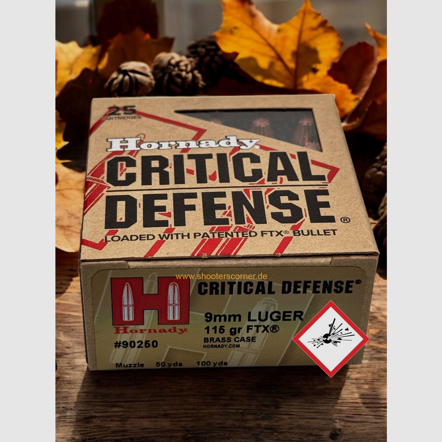 Hornady Fangschusspatrone FTX CD caliber 9mm Luger 115 grains