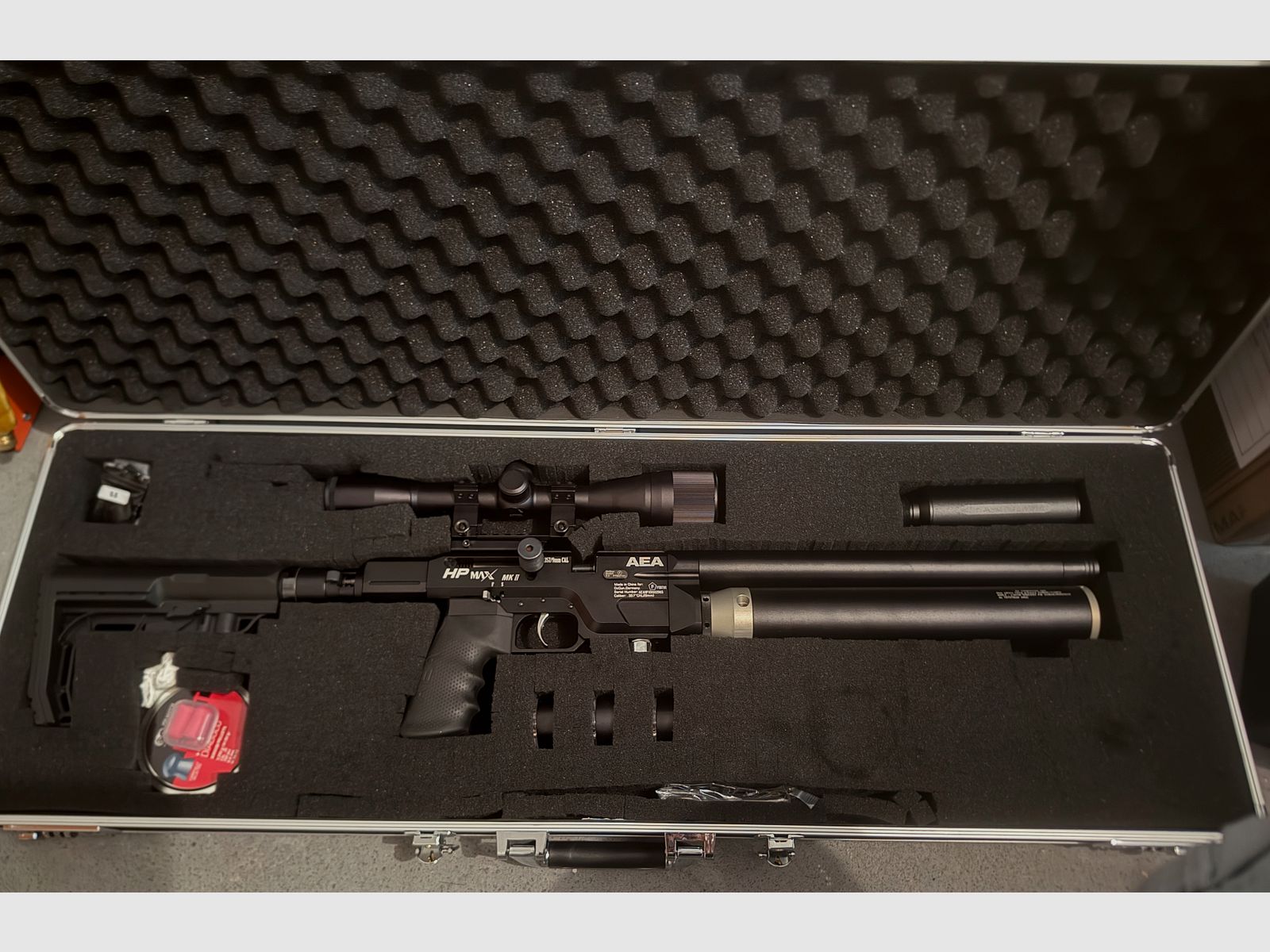 HP Max Mk2 Cal. .35/9mm incl. case and compressor