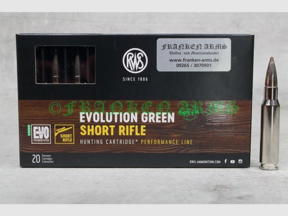 RWS Short Rifle Evo Green .308 Win. 139gr. 9.0g 20 pieces quantity discounts