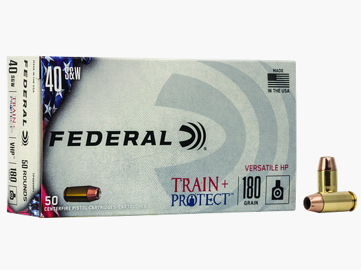 Federal Pistol Ammunition .40 S&W 11.7g Jacketed Hollow Point Train + Protect