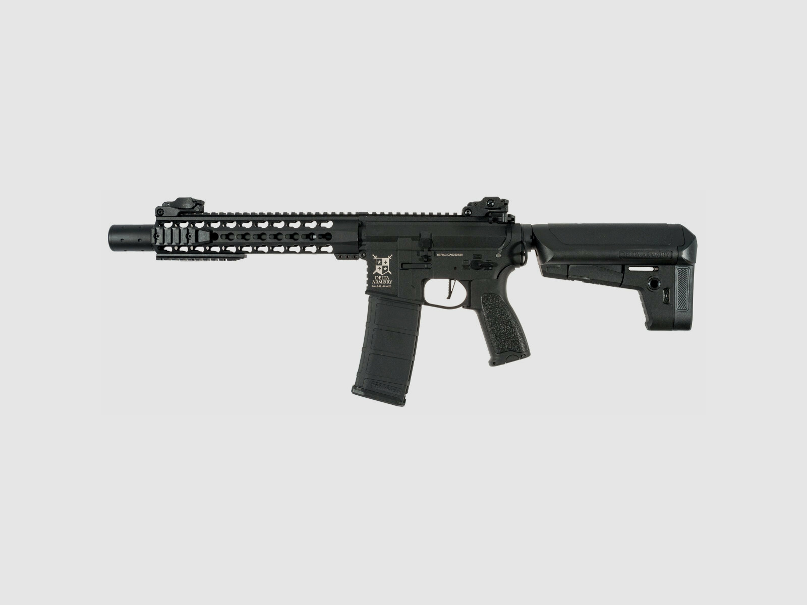 AR15 KeyMod 10 inch PREDATOR CHARLIE Black S-AEG Airsoft Rifle Free from 18 years | Delta Armory