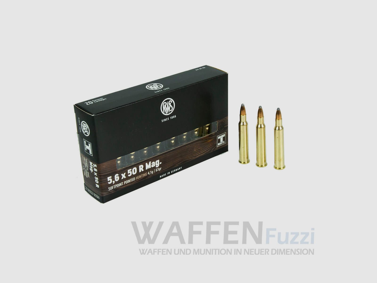 Jagdpatronen RWS Kaliber 5,6x50 R Mag. TMS 64gr 20 Schuss