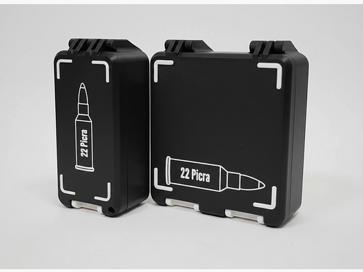 Filamelt ammunition box / 22 Picra / 'folding / locking lid' / cartridge box, ammo box