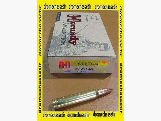 1 boite de 20 cartouches de calibre 300 Winchester Magnum, Hornady Interlock, 180grs, ref82044
