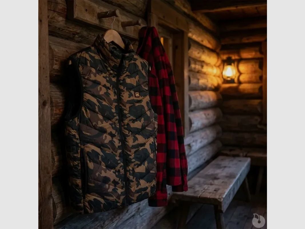 Gilet riscaldante in fibra di poliestere e carbonio camo CE M a 3XL, immagine 2 di 14