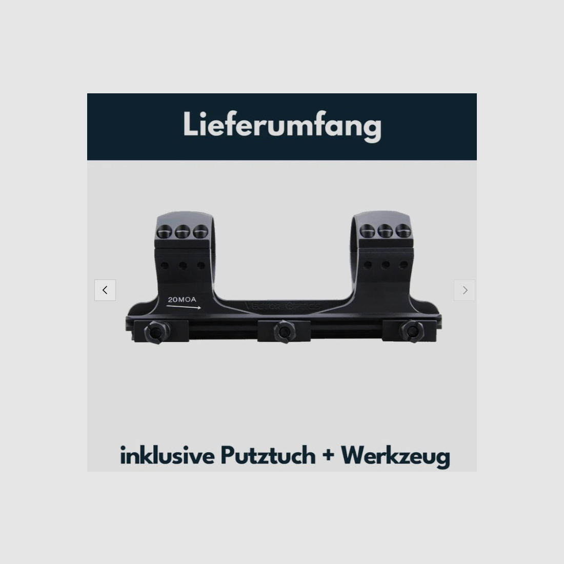Vector Optics SCTM-58 X-Accu Blockmontage für 34mm Tubus, 21mm Picatinny, 20MOA Vorneigung, h=40mm