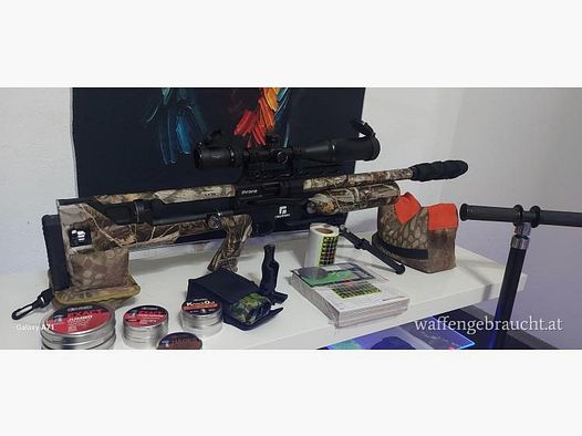 Reximex Throne 5.5mm PCP camo inclusief veel accessoires