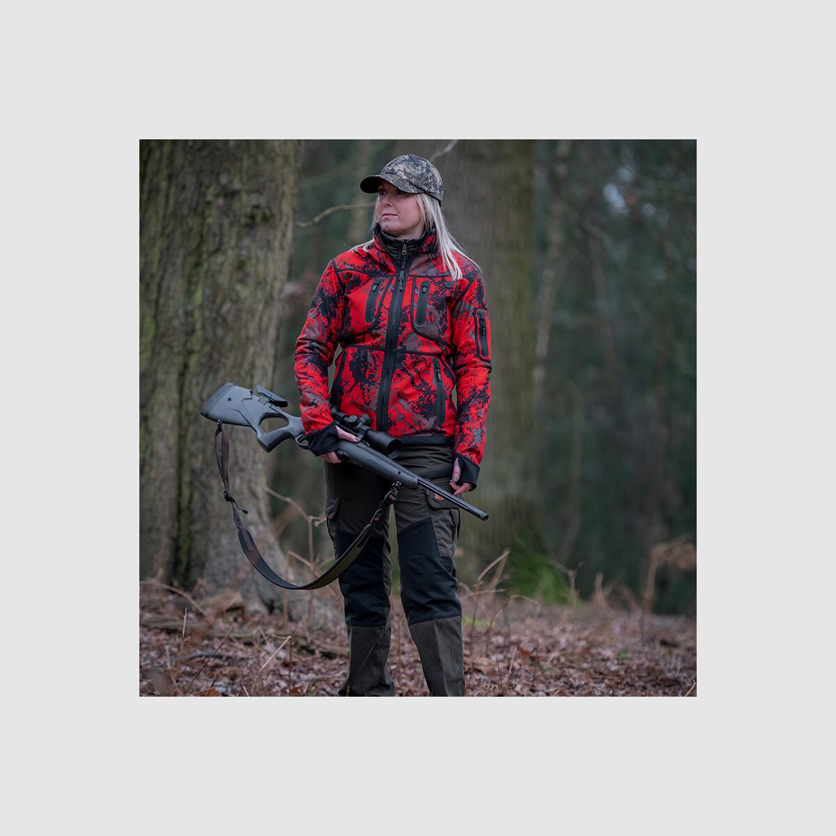 SHOOTERKING Damen Softshell Jacke Forest Mist Red