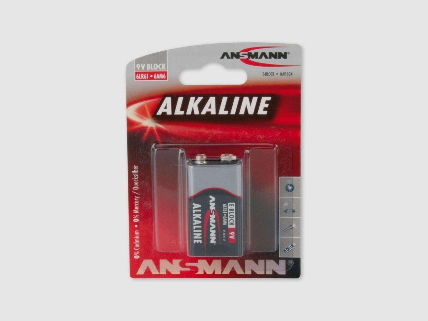 Pile alcaline 6LR61 9 volts - Ansmann