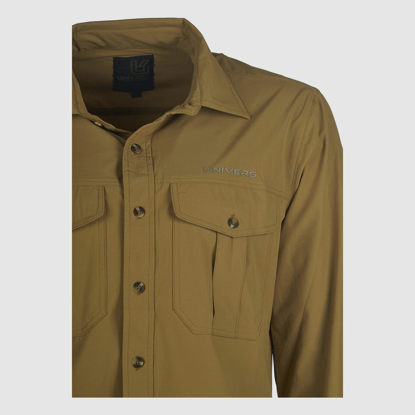 UNIVERS – PINZOLO 4-WAY STRETCH SHIRT CAMMELLO, afbeelding 5 van 5