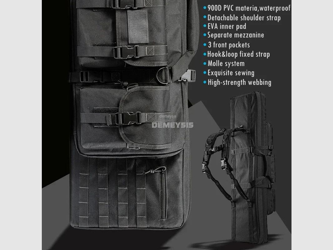 Taktische MOLLE-Waffentasche für 2 Gewehre – 600D Oxford – Rucksack & Tasche – 95 cm / 116 cm – Airsoft, Jagd, Schießsport