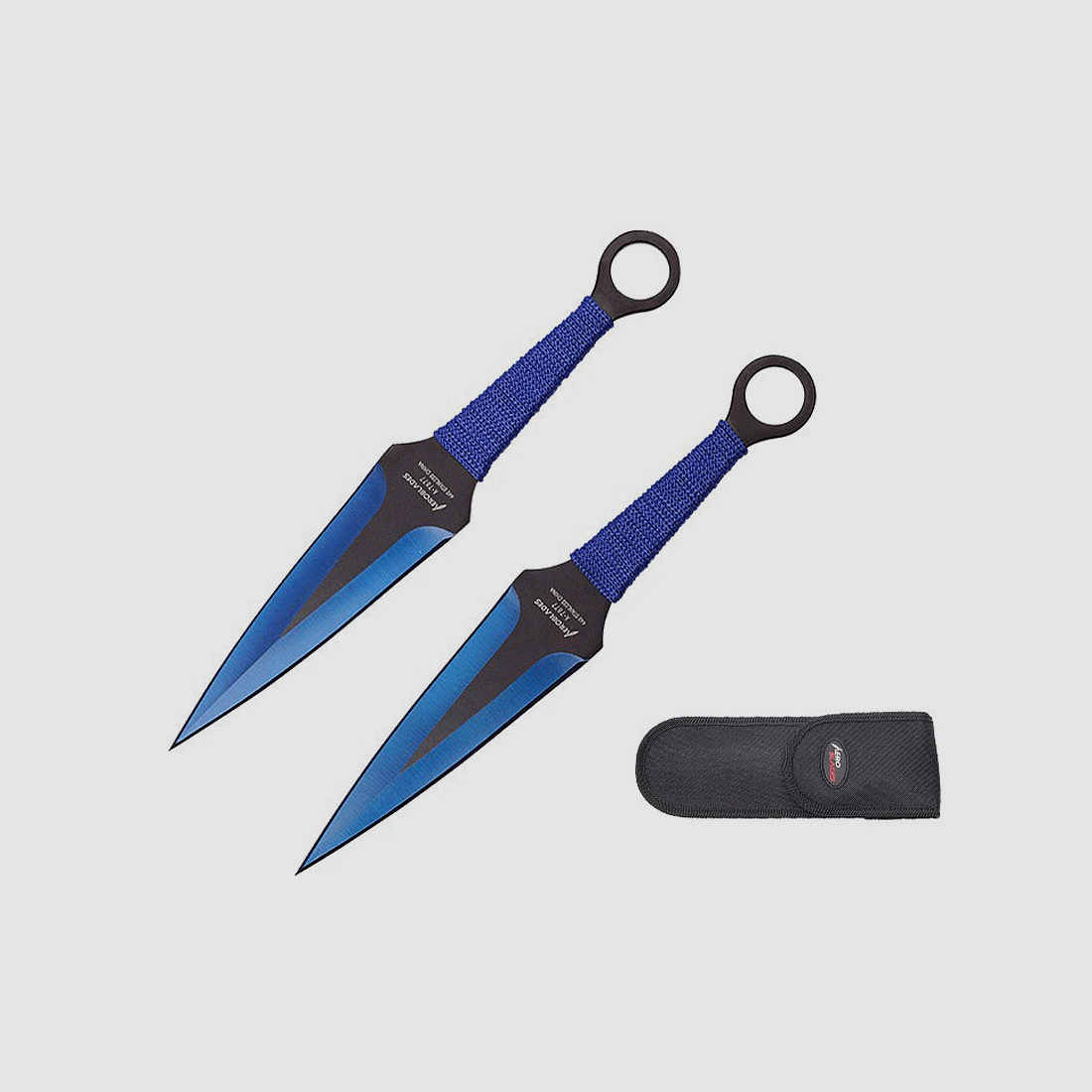 Kunai 2er Set Wurfmesser blau