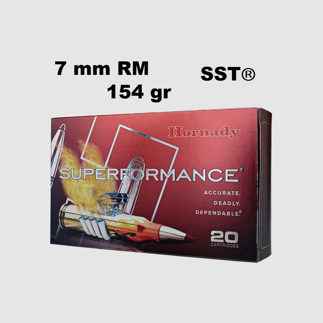 Hornady 7mm Rem Mag SUPERFORMANCE SST 154 gr Munition, Bild 1 von 2