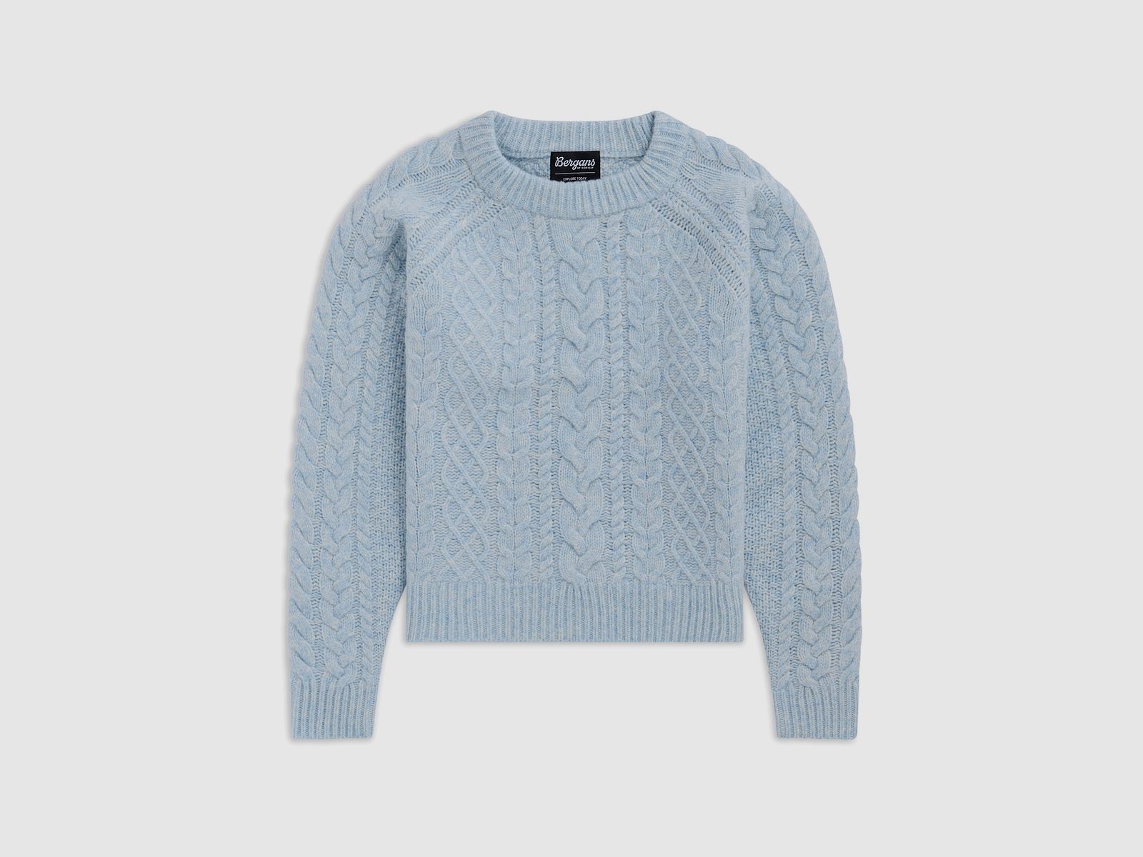 Bergans Lofoten Maglione in Lana Donna Blu Polveroso Chiaro L
