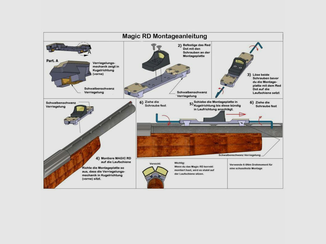 Rifledoc MAGIC RD/A Montage Red Dot pour rail ventilé pour Red Dot avec empreinte Docter / Noblex