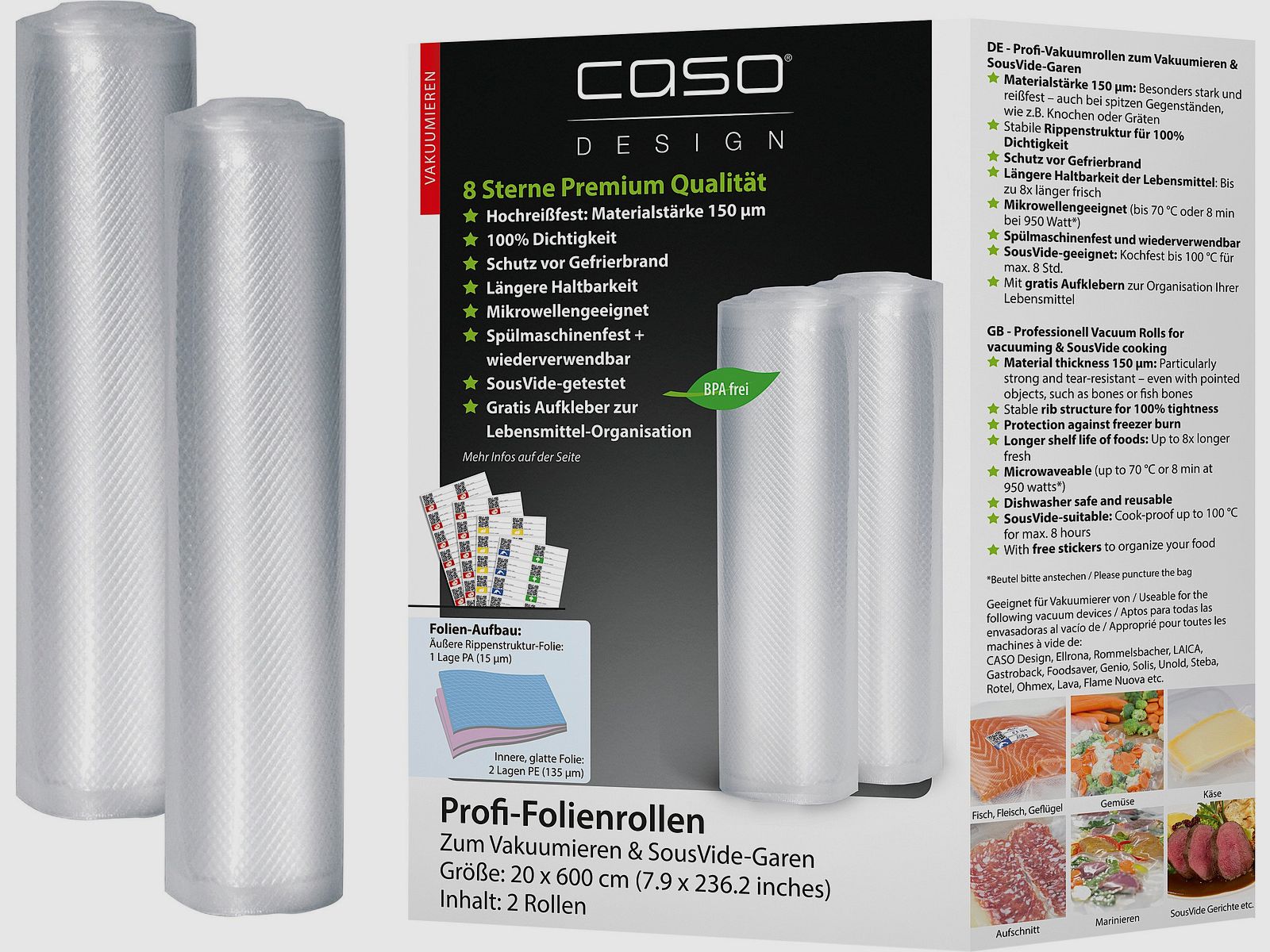 Caso film rolls